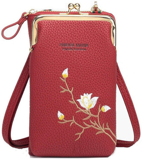 forever savour Red Sling Bag for Womens Crossbody Wallet Purse