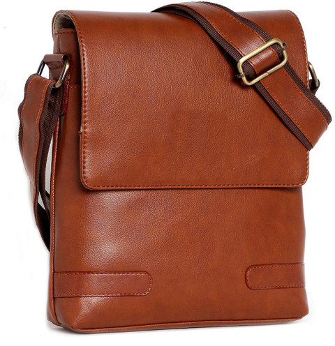 ZipCraze Tan Sling Bag Casual Stylish Padded PU Crossbody Travel