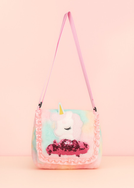 Cult Factory Maroon Sling Bag Cute Bags for Girls Rainbow Unicorn