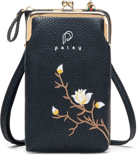 PALAY Black Sling Bag Women Crossbody Phone Bags for Mobile Cell