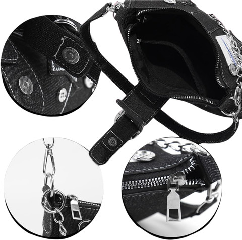 NOTKNOWING✨Small Hobo Bag 韓国 Y2K ショルダー Demerra Black 