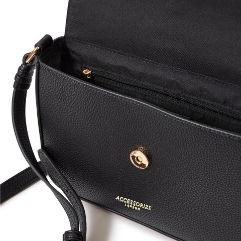 ACCESSORIZE LONDON Black Sling Bag Women's Faux Leather