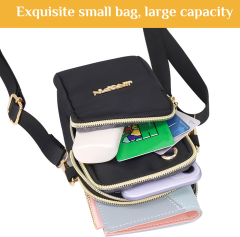 PALAY Black Shoulder Bag Small Cross Body Bag, Multifunction Layer Mini  Crossbody Shoulder Bag