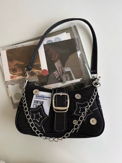 NOTKNOWING✨Small Hobo Bag 韓国 Y2K ショルダー Demerra Black 