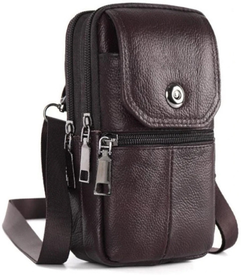 GOTEO Brown Sling Bag Leather Small Crossbody Sling One Side Bag