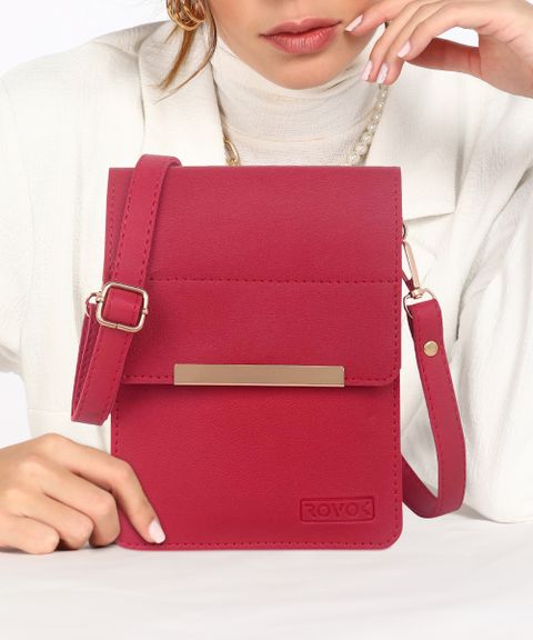Rovok Red Sling Bag Girls Women Women's Mobile Cell Phone Holder