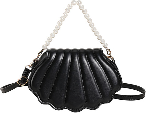 SYGA Black Sling Bag Casual Crossbody Purse, Small Size With Zipper Closure  Shell Bag (Black)