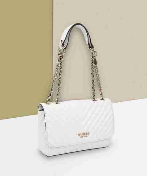 GUESS White Sling Bag KEILLAH CONVERTIBLE XBODY FLAP