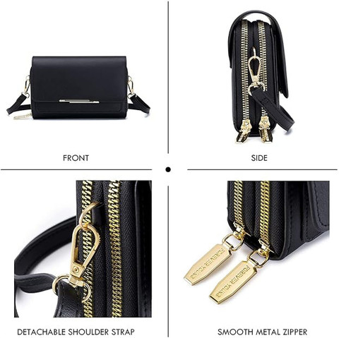 Inovera Black Sling Bag Women's Cross-body Adjustable Strap Shoulder Sling  Bag Mobile Card Holder Purse