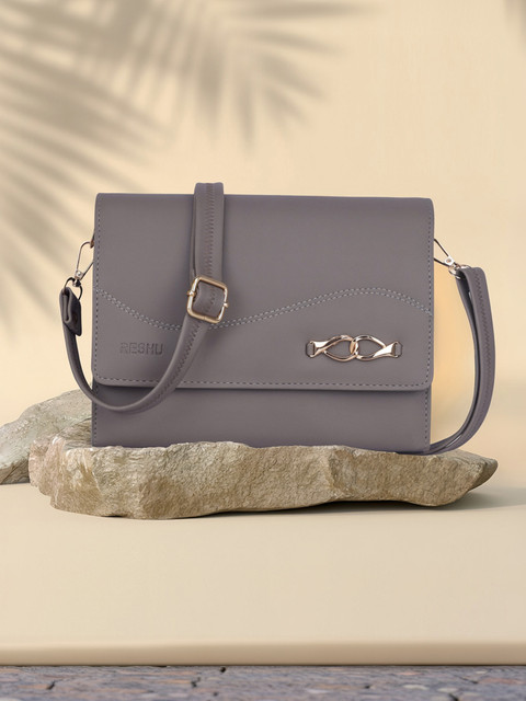 Reshu Grey Sling Bag Cross-Body With Adjustable Shoulder Strap