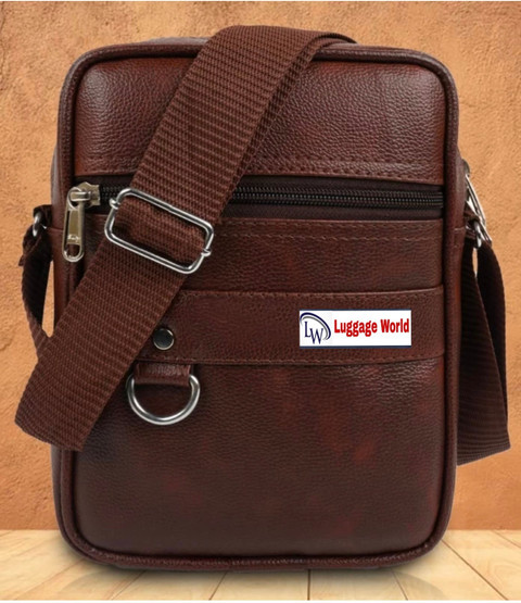 LUGGAGE WORLD Brown Sling Bag Cross-Body Sling Kit Messenger Bag