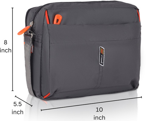 Woons Grey Sling Bag Cross body Men's Sling Messenger Bag for