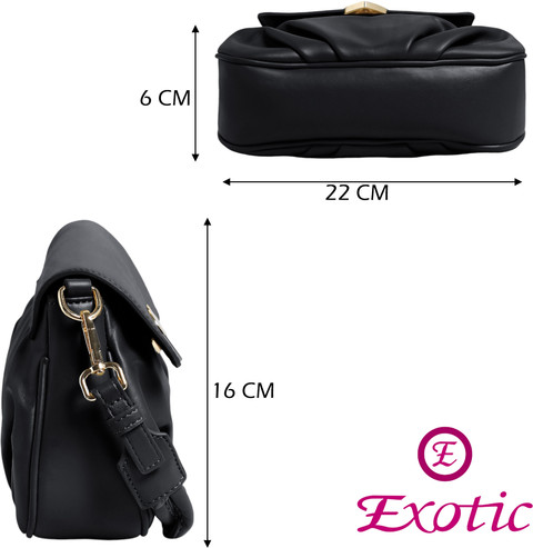 Exotic Black Hobo Unique Style Sling Bag For Women BLACK Price