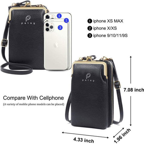 Cell Phone Case Leather Phone Purse Crossbody Fabric With Leather - Main Image