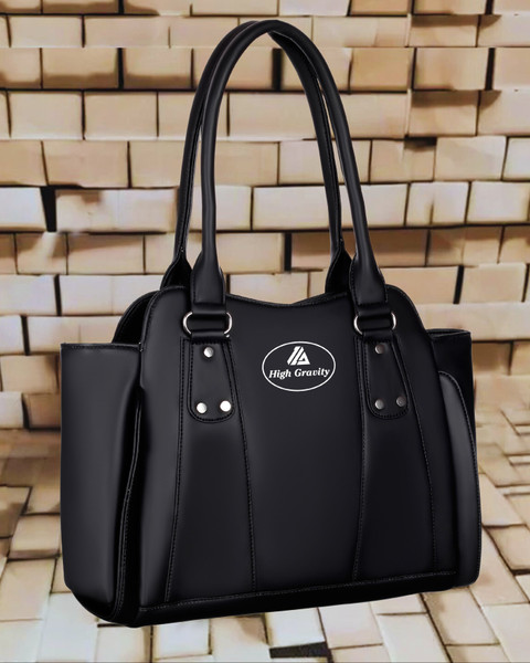 High Gravity Black Shoulder Bag Women Stylish Trendy Collage Casual Formal  Office Handbags Shopping Bags