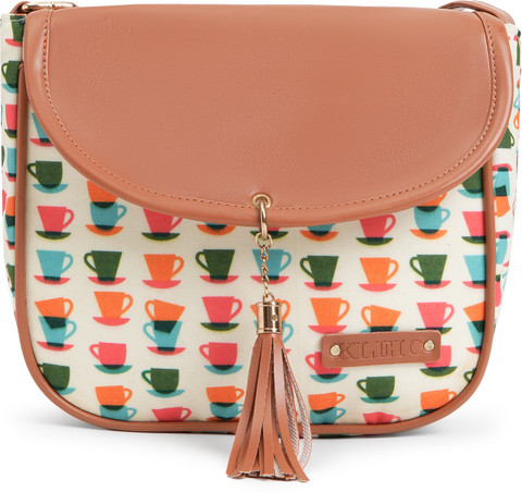 KLEIO Multicolor Sling Bag Retro Canvas Crossbody Bags For Women Cell Phone  Wallet Purse Shoulder Bag With Tassel And Folded Flap (Cup)