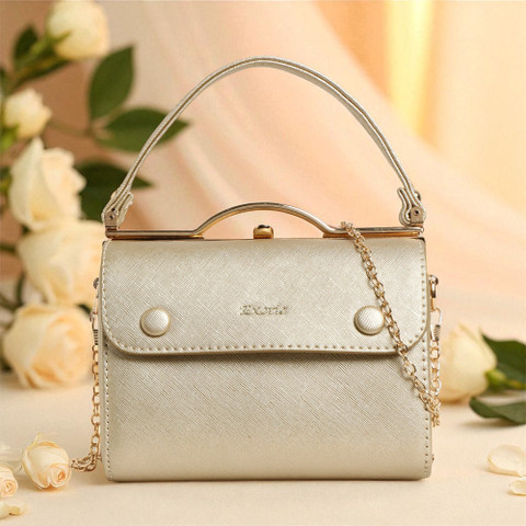 Exotic Gold Clutch Convertible Style Elegant Bridal Bag GOLD