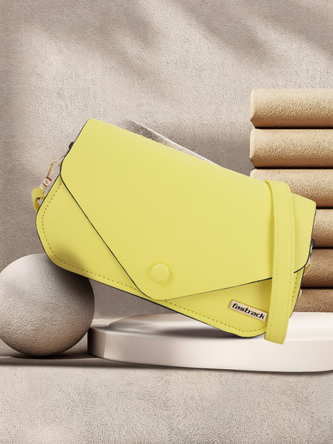 Fastrack Yellow Sling Bag Solid Yellow Price in India