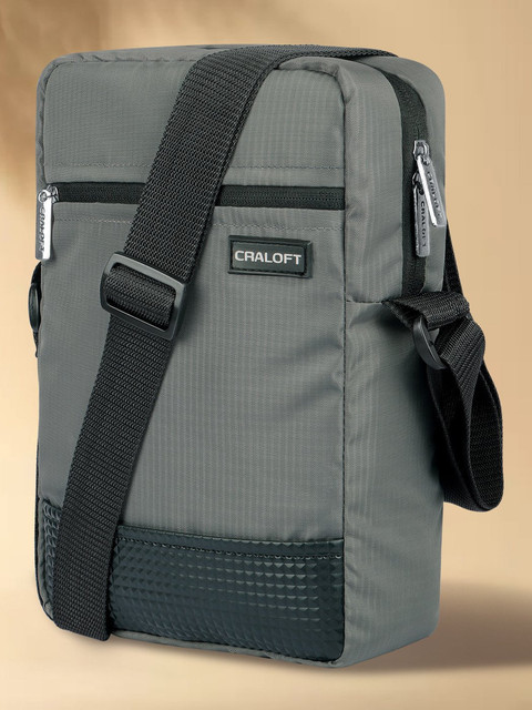 CRALOFT Grey Sling Bag Side For Men Crossbody Tablet Messenger