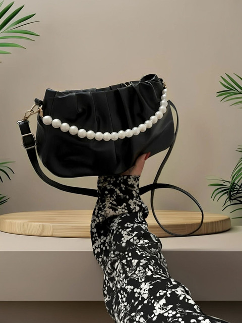 SAPPIERO Black Sling Bag Korean Style Shoulder Women Crossbody