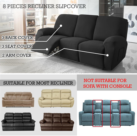 Stretch Recliner Sofa Covers Beige Colour Elastic Recliner Sofa