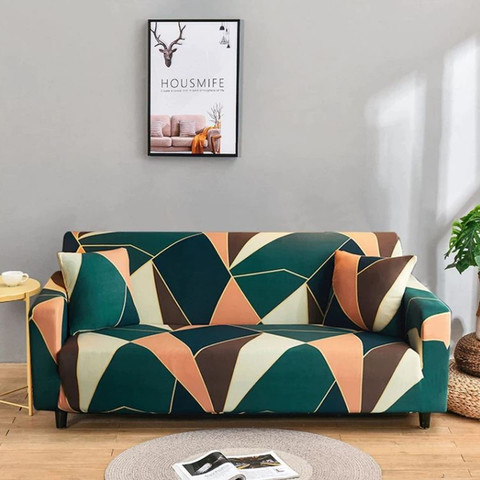 lukzer Polyester Seater Sofa Geometric Cover Price in India