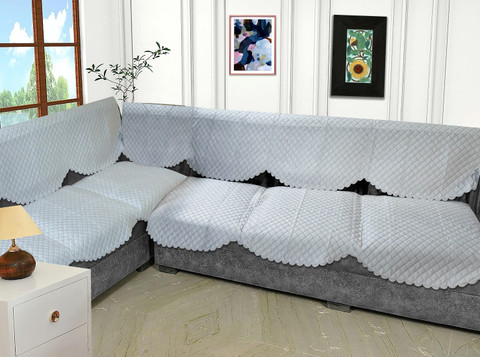 Fashion Throw Velvet 3+2 Seater Sofa Geometric Cover