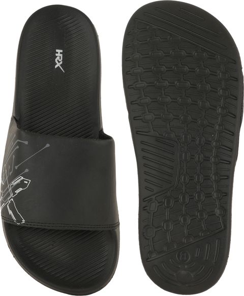 HRX by Hrithik Roshan Unisex Slides (Black , 10) - Image 5