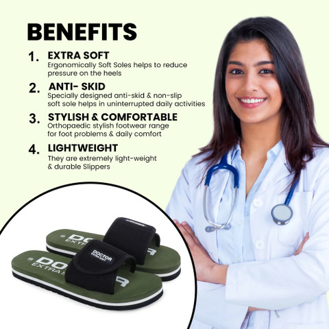 DOCTOR EXTRA SOFT Women Ladies Velcro Adjustable Strap Orthopaedic and  Diabetic Comfort Stylish Ortho Fit Dr Flipflops and House Slippers for  Women's