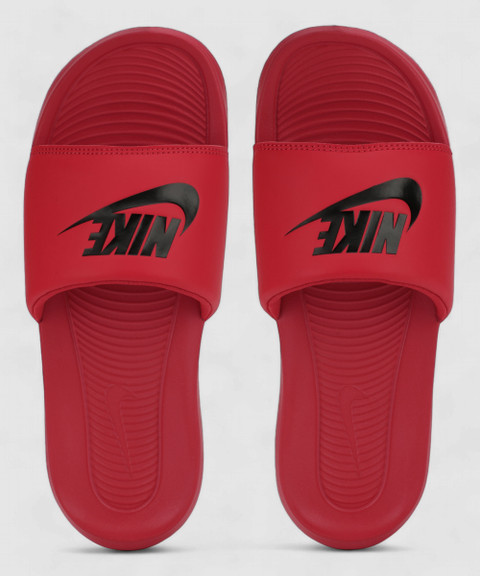red nike sliders mens