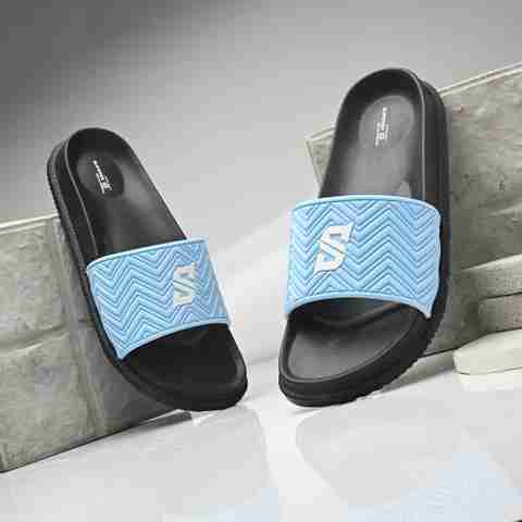 slipover Soft Trending Comfortable Chappal Lightweight Casual Slippers for Daily Wear Men Slides (Black, Blue , 9) - Image 5