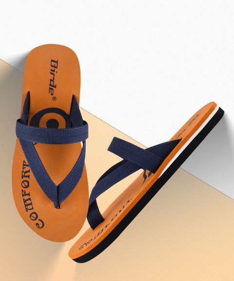 Birde Men Stylish Comfortable Orange Chappal, Slides Slippers Flip Flops