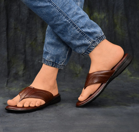 Jeans Male Slippers And Sandals LEONCINO Men Comfortable Trendy