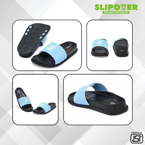 slipover Soft Trending Comfortable Chappal Lightweight Casual Slippers for Daily Wear Men Slides (Black, Blue , 9) - Image 7