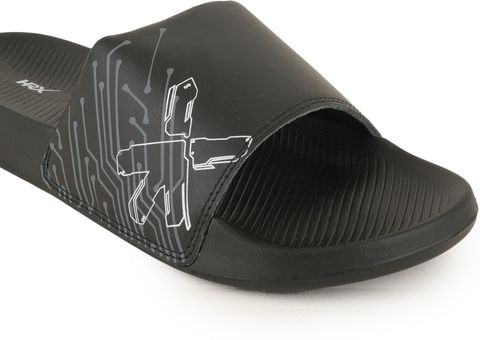 HRX by Hrithik Roshan Unisex Slides (Black , 10) - Image 7