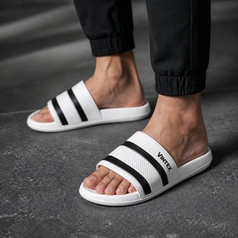 Vintex Men Slides White Size 6 - Image 6
