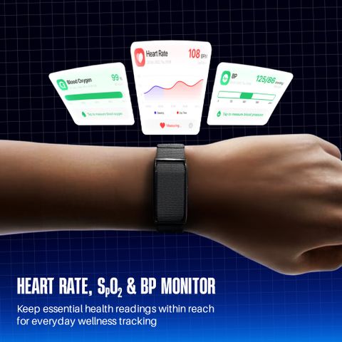 ZEBRONICS Zeb-Fit S3 Smart band, IP68, Advanced Sleep &Stress &Heart Rate, SpO2&BP Monitor (Grey Strap, Size : Free Size) - Image 6