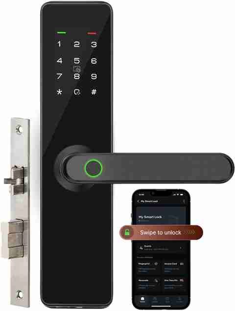 Mobile Key Lock Qubo Smart Lock Essential| 7-Way Unlocking | 2 Bolts| Mobile App ...