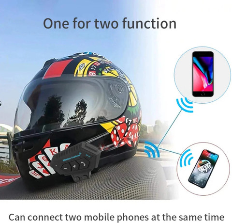 Cubonic BT12 Helmet Bluetooth Headset, Phones Connection together, IP67  Waterproof Smart Headphones