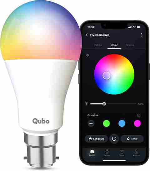 Qubo Smart Bulb 12W B22 LED| Wi-Fi+BT| 16 Mil Colours |App&Voice