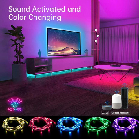 Valceno Gesto 5 Meter Smart Led Strip Light|Music Sync With Alexa And Google ...