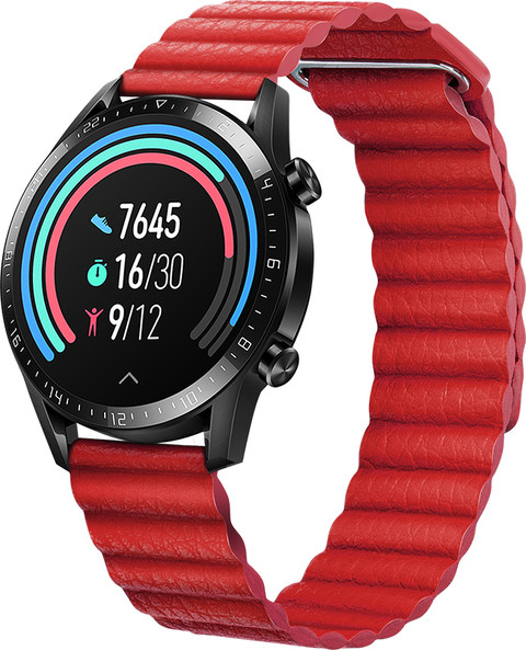 ACM Leather Watch Strap 20mm for Bingo F6s Smartwatch Red Smart