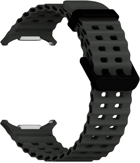 RUPELIK Silicone Double Pin Lock Compatible with Galaxy Watch Ultra Band  47mm Smart Watch Strap