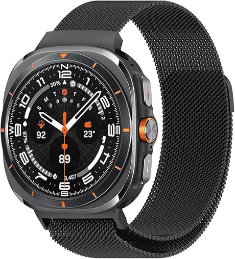 LNKART Metal Bands Compatible with Samsung Galaxy Watch Ultra Band,  Stainless Steel Mesh Loop Magnetic Clasp Replacement Sport Strap for Galaxy 