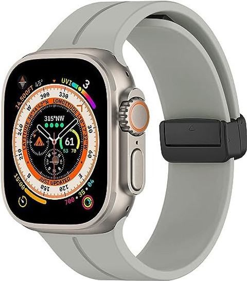 SwapME Magnetic for Apple Watch Ultra Band 49mm 45mm 44mm 42mm, iWatch  Bands Men/Women,Soft Sport Silicone Replacement Wristband Strap for Apple  Watch