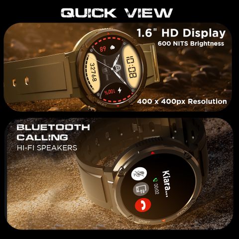 Fire-Boltt Sphere 40.6mm (1.6) Sporty Rugged Smartwatch Metal Body ...