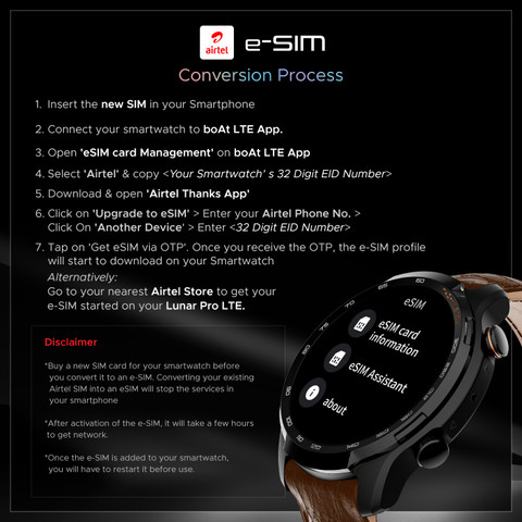 boAt Lunar Pro LTE eSIM Support,Built-in AMOLED Display  Connection Smartwatch