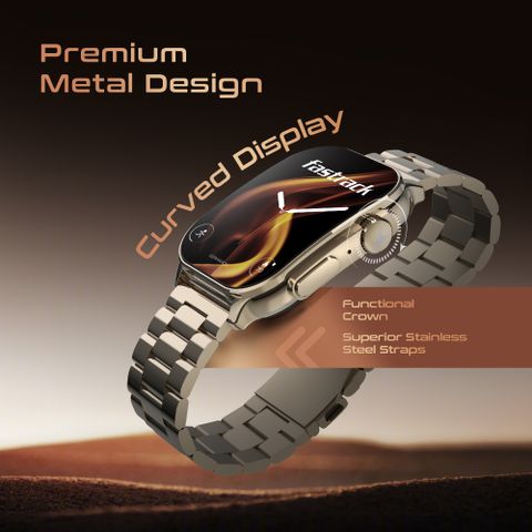Fastrack Revoltt FS2Pro-1.96''|Super AMOLED Curved|Premium Glossy Metal|1000 Nits|Fashion Smartwatch (Rose Gold Strap, Free Size) - Image 7
