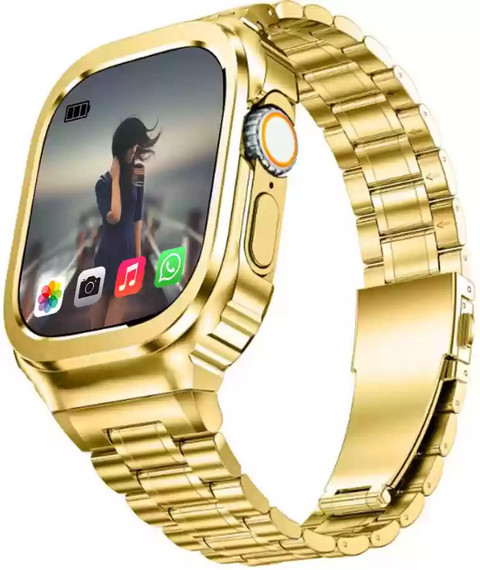 DADO S9 Ultra Golden Watch with Two strap Wireless charger and Bluetooth  calling Smartwatch