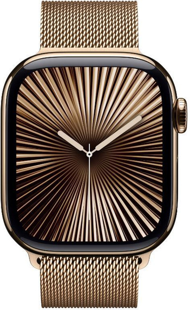 Apple Watch Series 10 GPS Cellular 42mm Gold Titanium with Gold Milanese  Loop